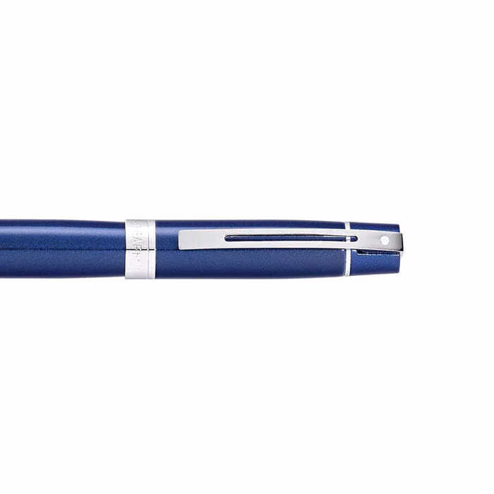Custom Sheaffer 300 Glossy Blue Rollerball with Chrome Trim