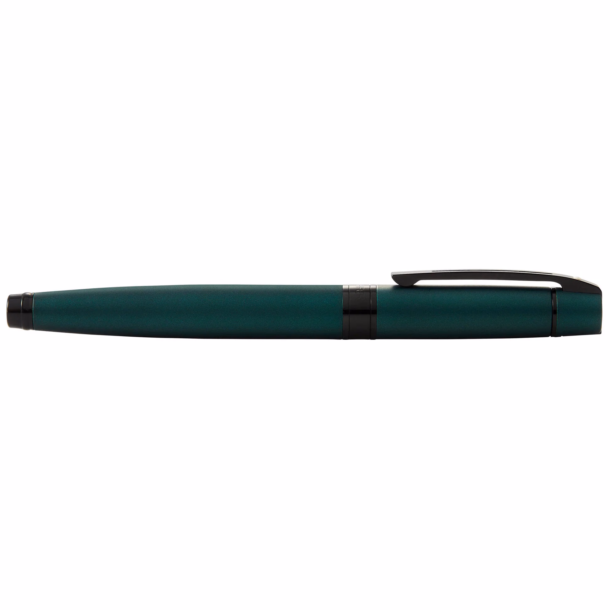 Custom Sheaffer 300 Matte Green Ballpoint with Black Trim side view