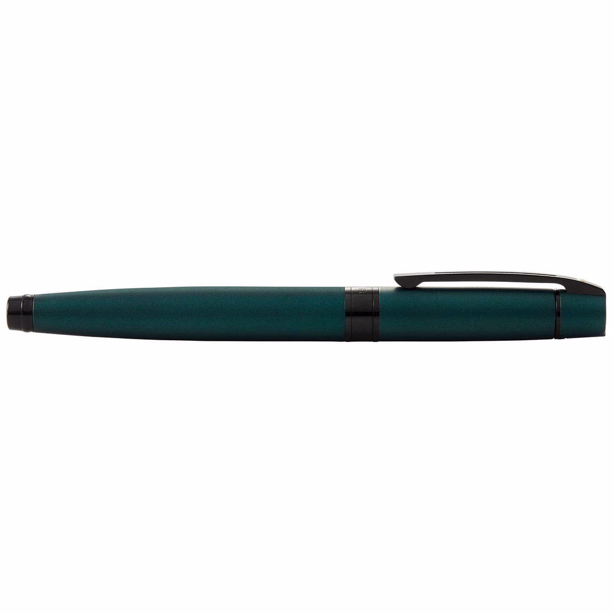 Custom Sheaffer 300 Matte Green Ballpoint with Black Trim side view