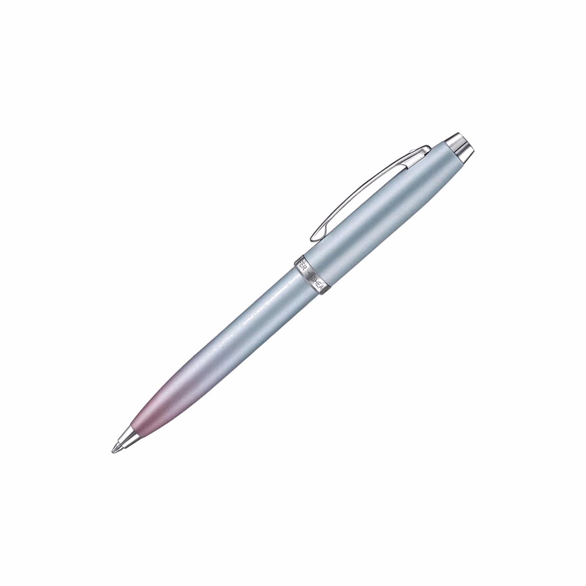Custom Sheaffer Gift Set . Expressions Blue Pink Pearlised Gradient Chrome-plated Trims Ballpoint