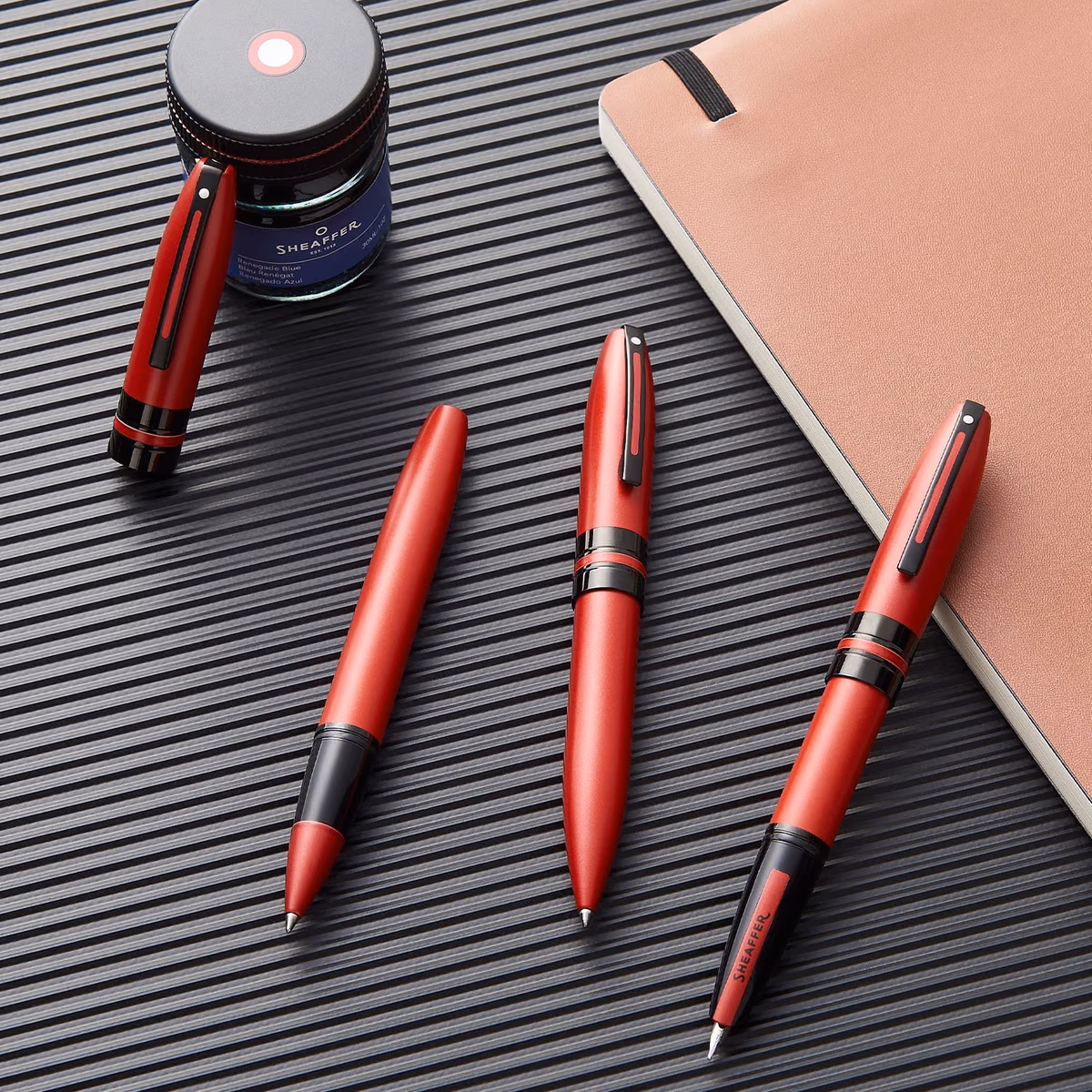 Custom Sheaffer Icon E9111 Metallic Red with Black PVD Trims Fine FP