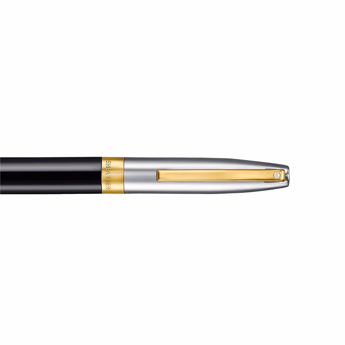 Custom Sheaffer Legacy 9065 Glossy Black & Chrome Bi-Color Ballpoint Pen with 14k PVD Gold-Plated Trims