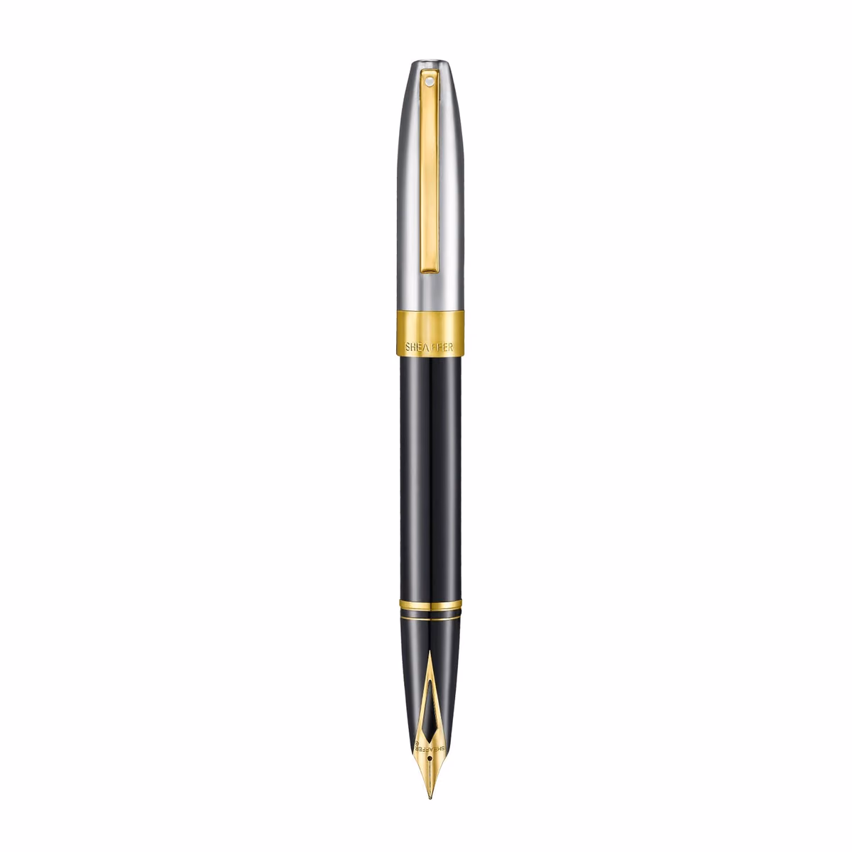 Custom Sheaffer Legacy Black & chrome lacquer finished with 14k PVD gold-plated trims Fountain Pen