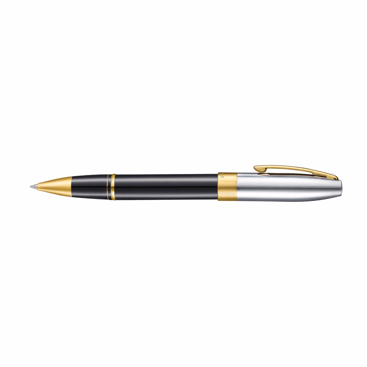 Custom Sheaffer Legacy 9065 Glossy Black & Chrome Bi-Color Rollerball Pen with 14k PVD Gold-Plated Trims