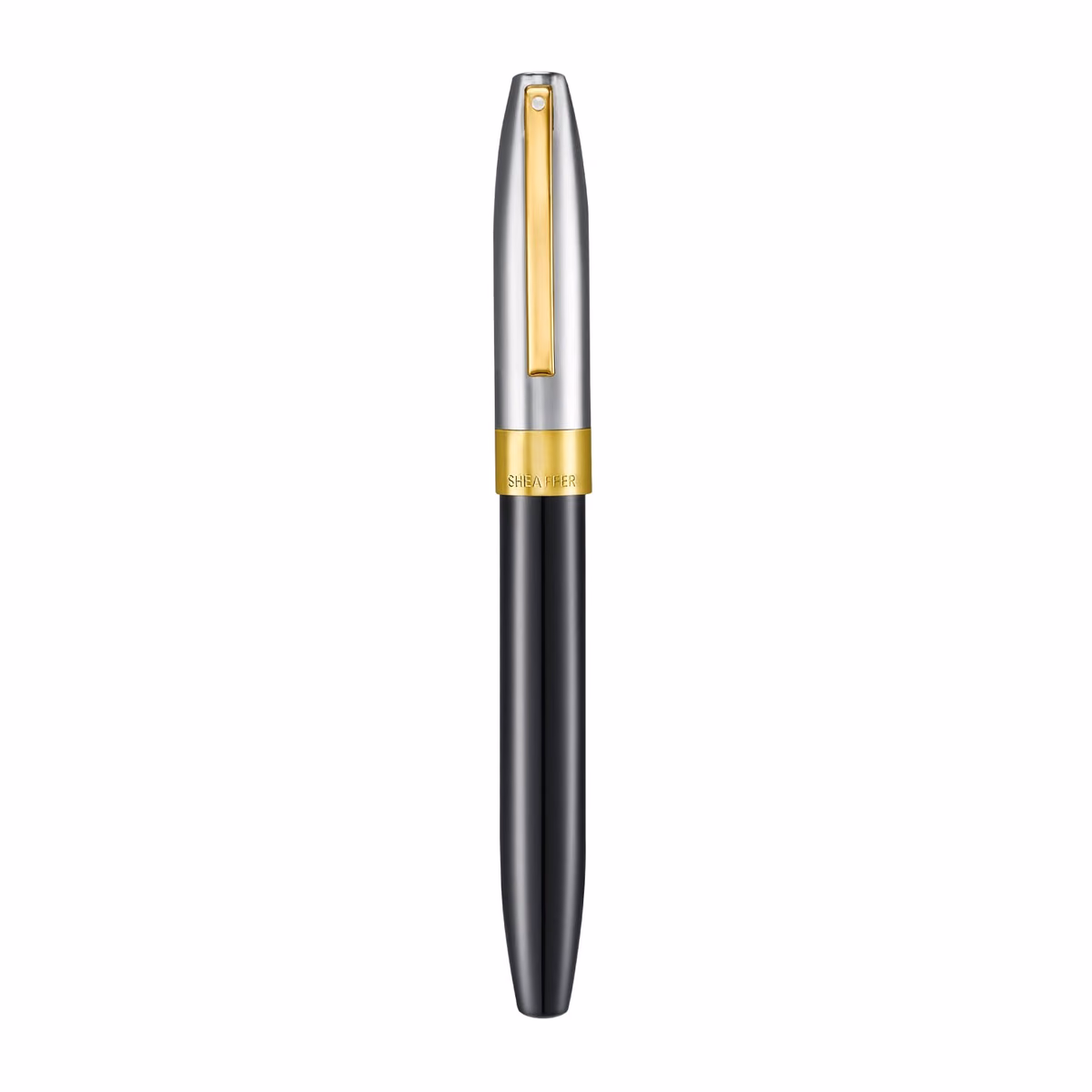 Custom Sheaffer Legacy 9065 Glossy Black & Chrome Bi-Color Rollerball Pen with 14k PVD Gold-Plated Trims