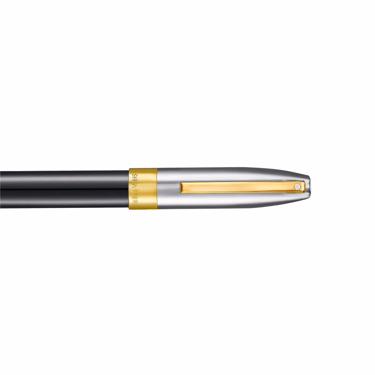 Custom Sheaffer Legacy 9065 Glossy Black & Chrome Bi-Color Rollerball Pen with 14k PVD Gold-Plated Trims
