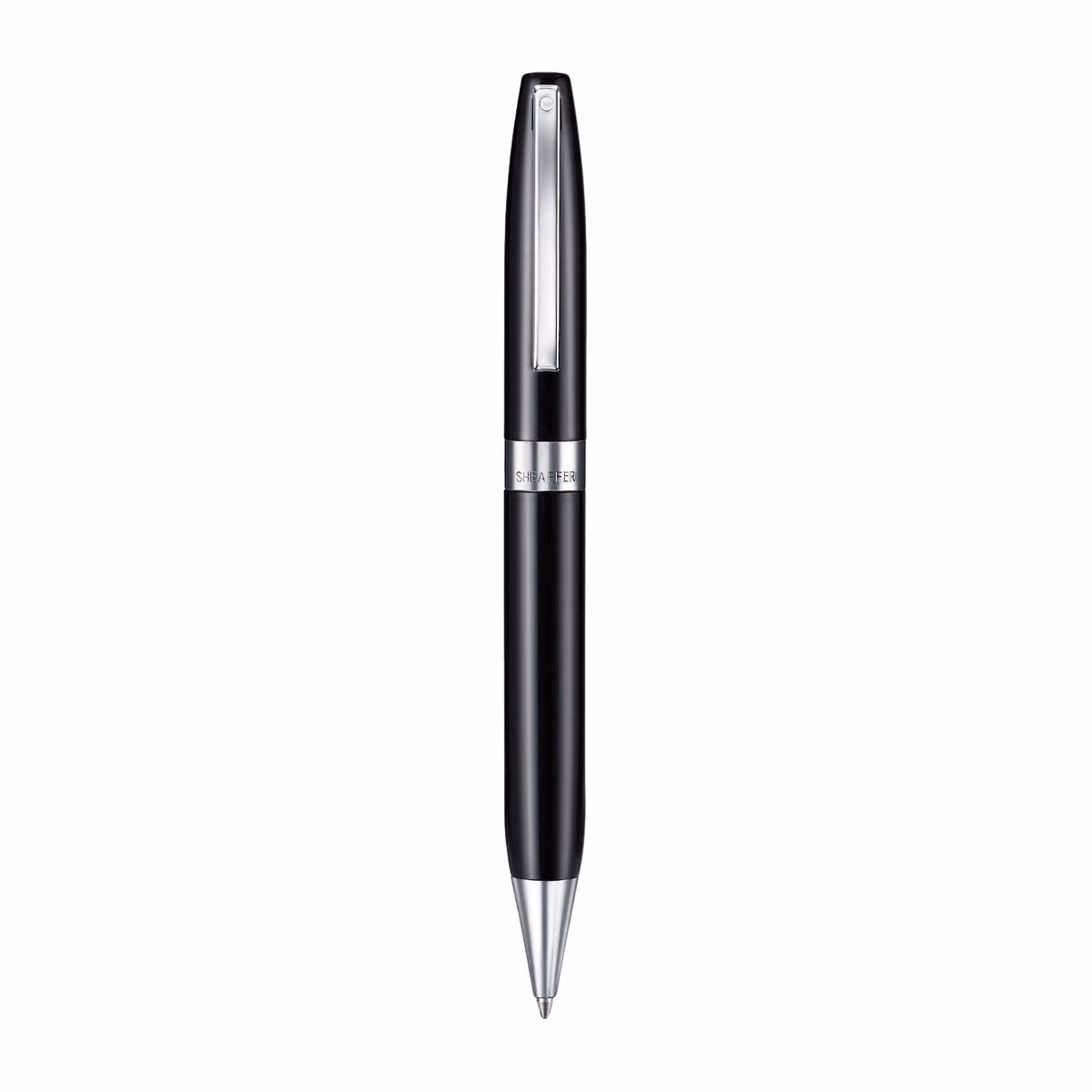 Custom Sheaffer Legacy 9064 Glossy Black Ballpoint Pen with Chrome-Plated Trims