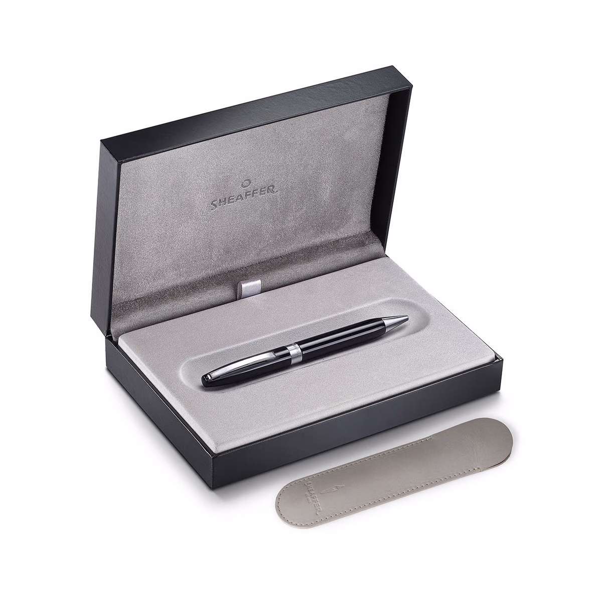 Custom Sheaffer Legacy 9064 Glossy Black Ballpoint Pen with Chrome-Plated Trims