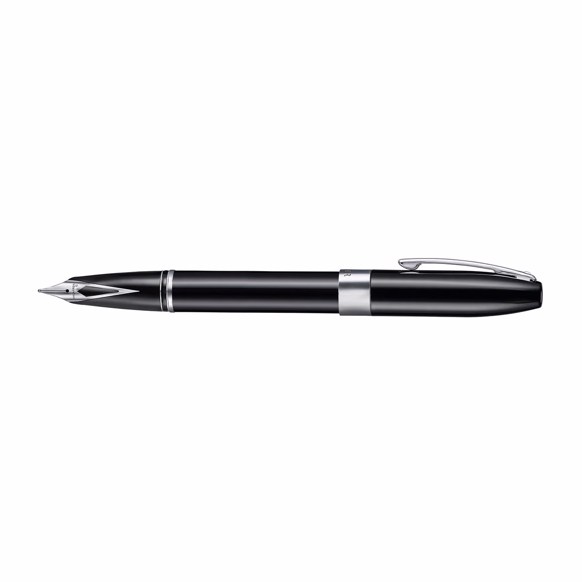 Custom Sheaffer Legacy 9064 Glossy Black Inlaid Nib Fountain Pen (Fine) with Chrome-Plated Trims