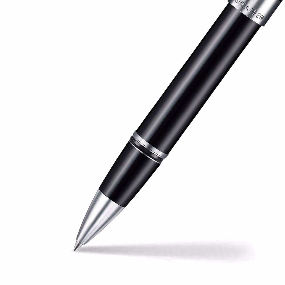Custom Sheaffer Legacy 9064 Glossy Black Rollerball Pen with Chrome-Plated Trims