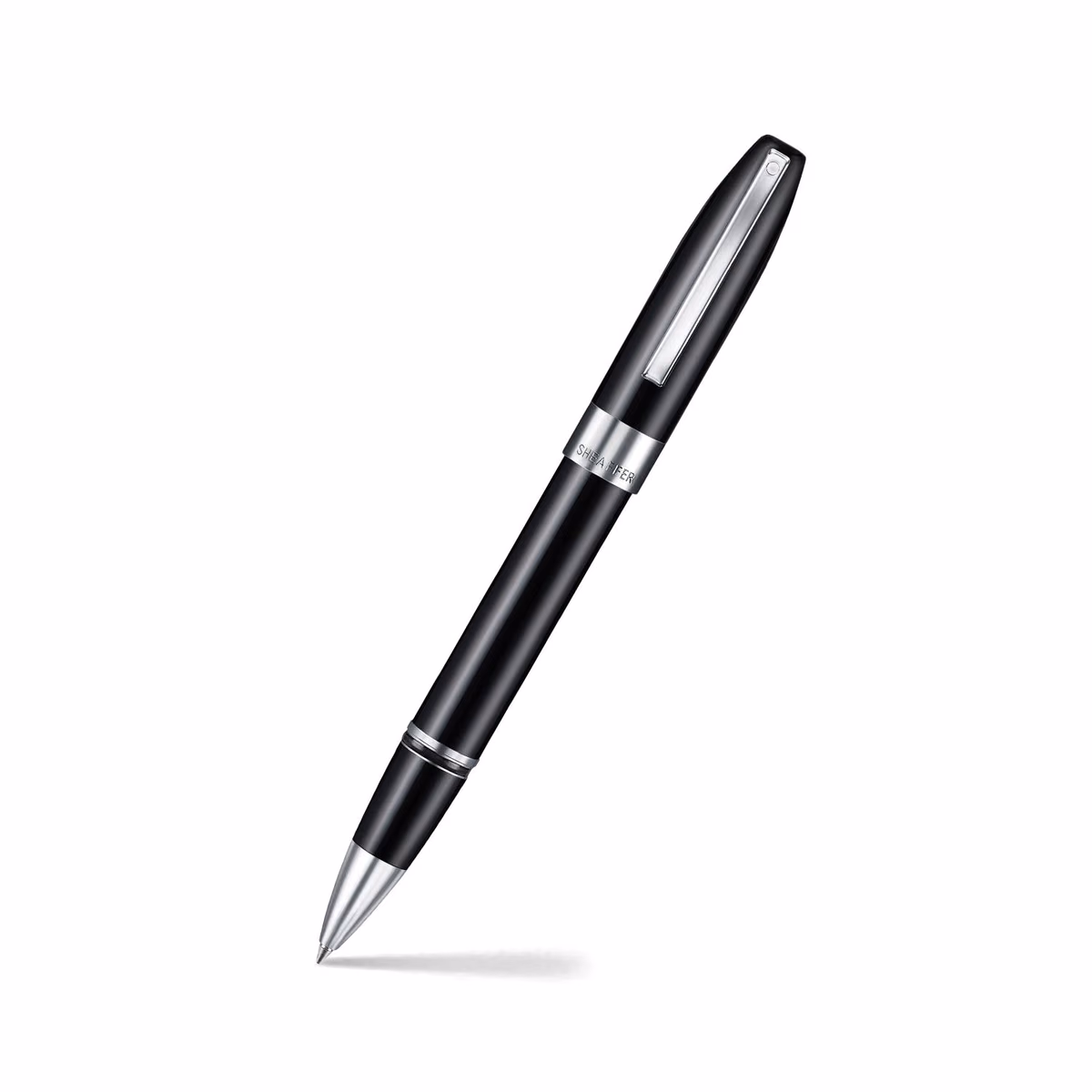 Custom Sheaffer Legacy 9064 Glossy Black Rollerball Pen with Chrome-Plated Trims