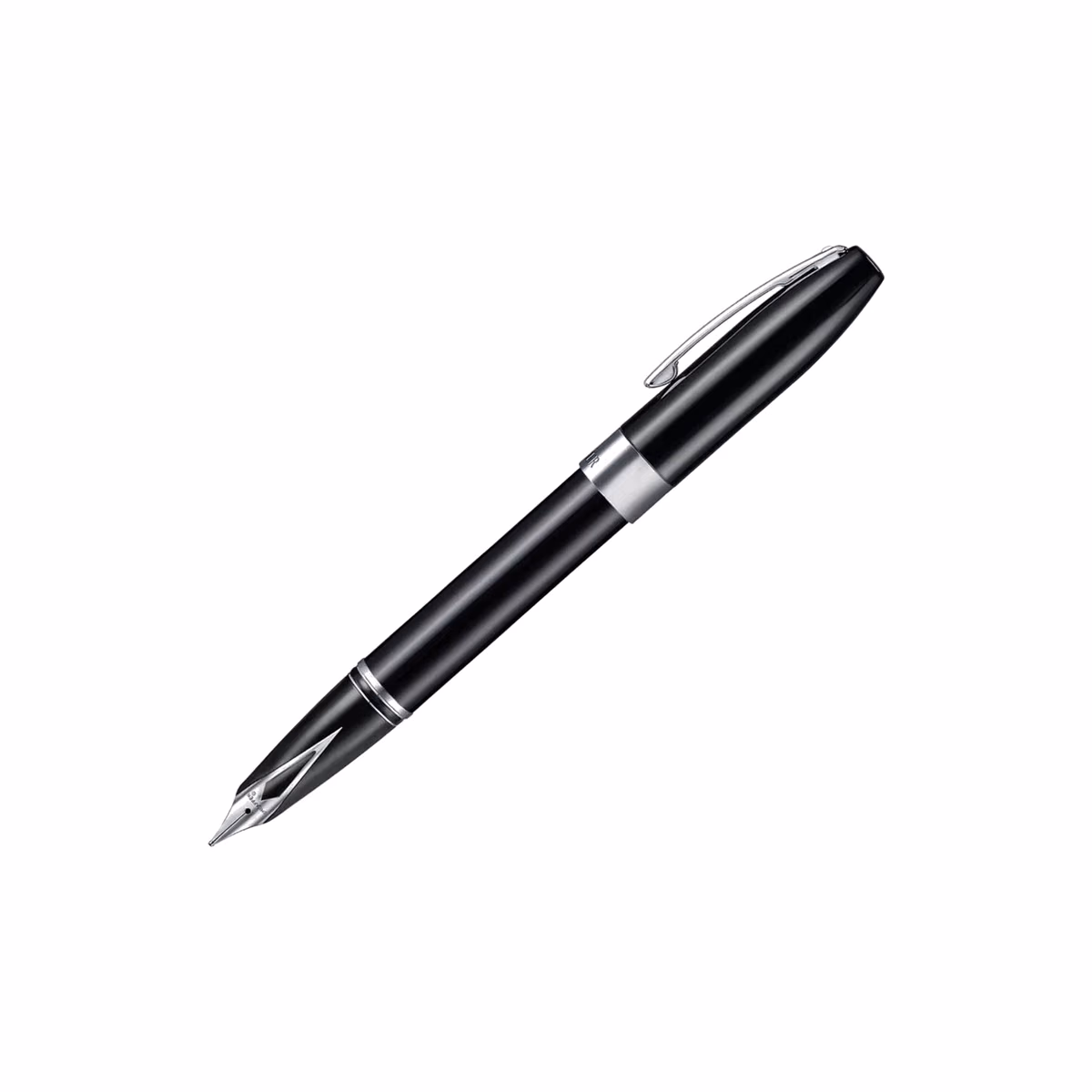 Custom Sheaffer Legacy 9064 Glossy Black Inlaid Nib Fountain Pen (Medium) with Chrome-Plated Trims