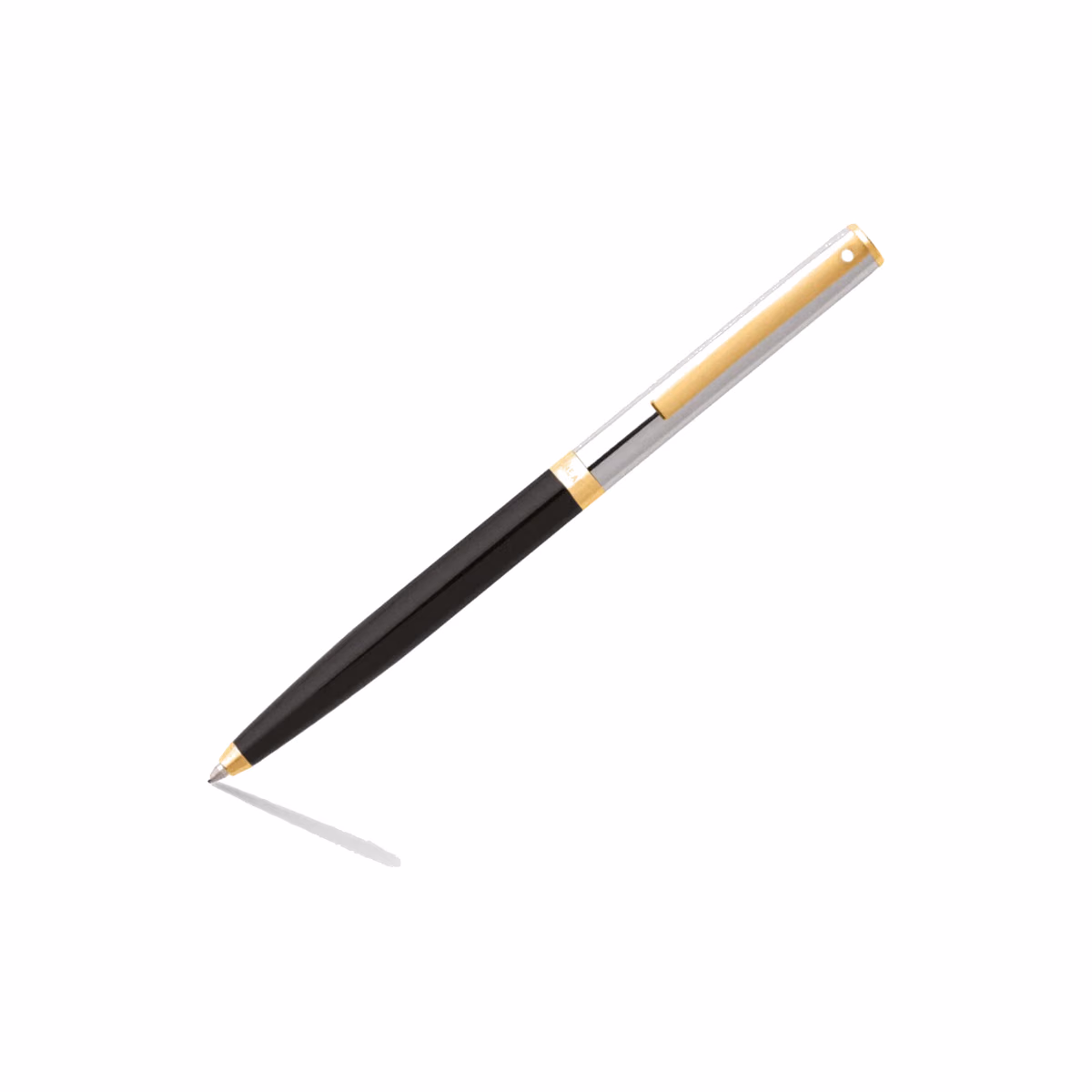 Custom Sheaffer SAGARIS 9475 Gloss Black Barrel and Chrome Cap Ballpoint Pen With Gold Tone Trim