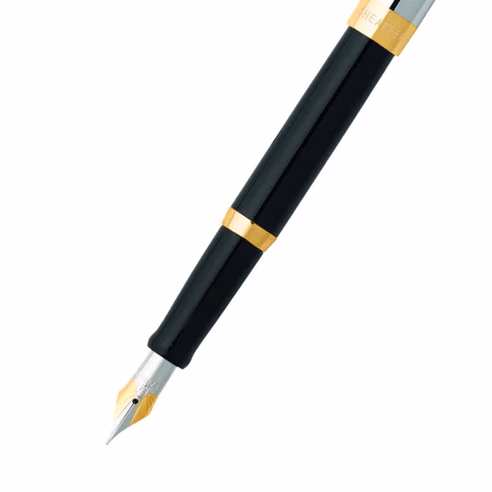 Custom Sheaffer SAGARIS 9475 Gloss Black Barrel and Chrome Cap Fountain Pen With Gold Tone Trim - Medium