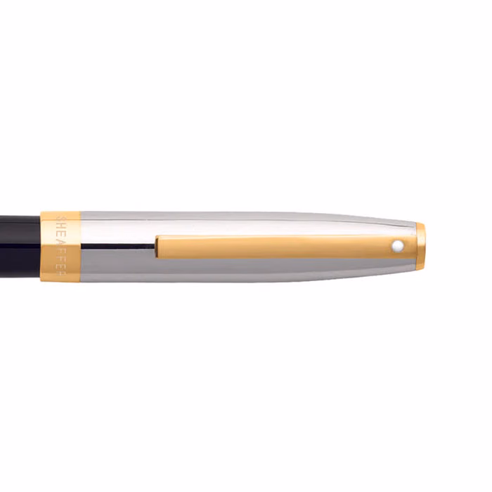 Custom Sheaffer SAGARIS 9475 Gloss Black Barrel and Chrome Cap Fountain Pen With Gold Tone Trim - Medium