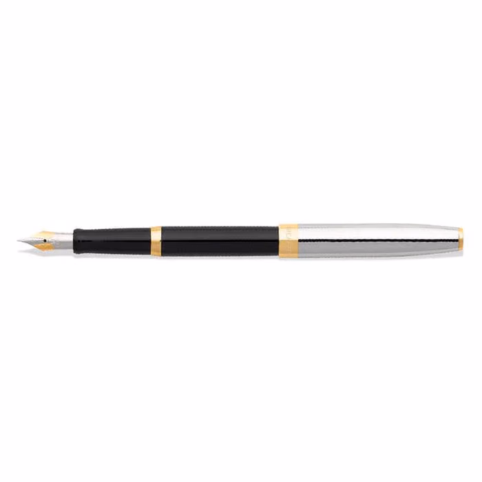 Custom Sheaffer SAGARIS 9475 Gloss Black Barrel and Chrome Cap Fountain Pen With Gold Tone Trim - Medium