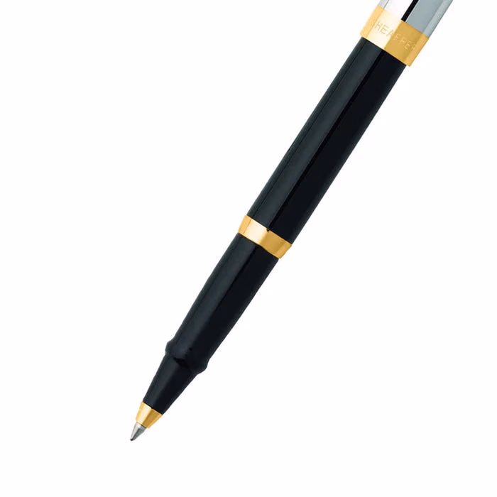 Custom Sheaffer SAGARIS 9475 Gloss Black Barrel and Chrome Cap Rollerball Pen With Gold Tone Trim