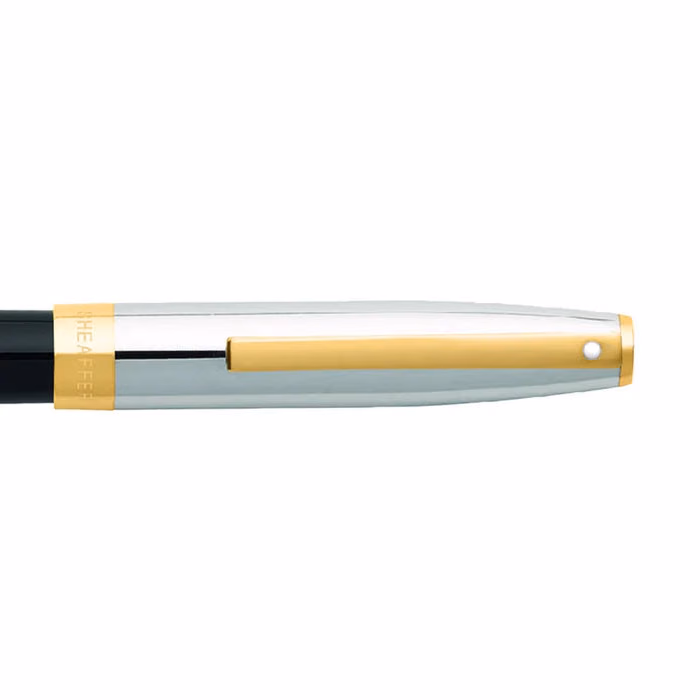 Custom Sheaffer SAGARIS 9475 Gloss Black Barrel and Chrome Cap Rollerball Pen With Gold Tone Trim