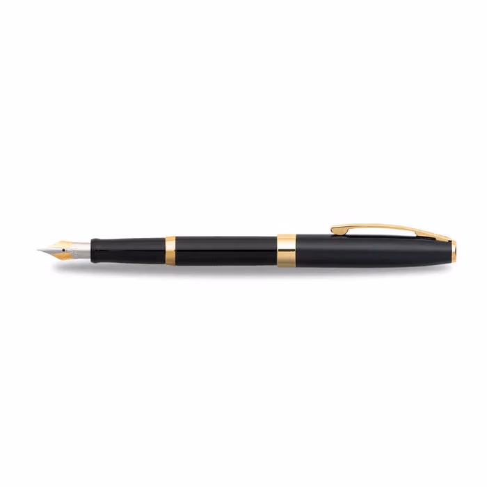 Custom Sheaffer SAGARIS 9471 Gloss Black Fountain Pen With Gold Tone Trim - Medium