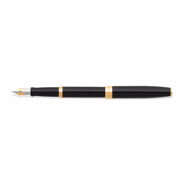 Custom Sheaffer SAGARIS 9471 Gloss Black Fountain Pen With Gold Tone Trim - Medium
