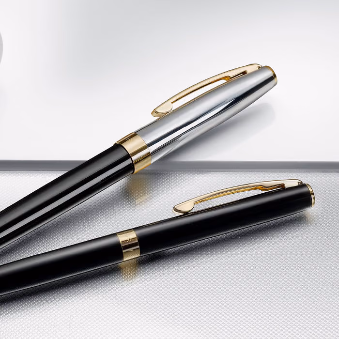 Custom Sheaffer SAGARIS 9471 Gloss Black Rollerball Pen With Gold Tone Trim