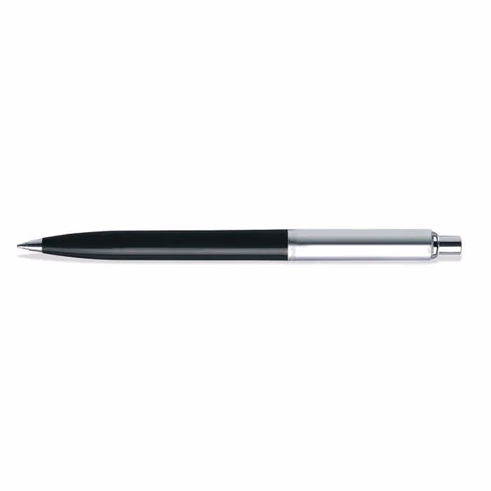 Custom Sheaffer Sentinel Black and Chrome Ballpoint Pen With Chrome Trims