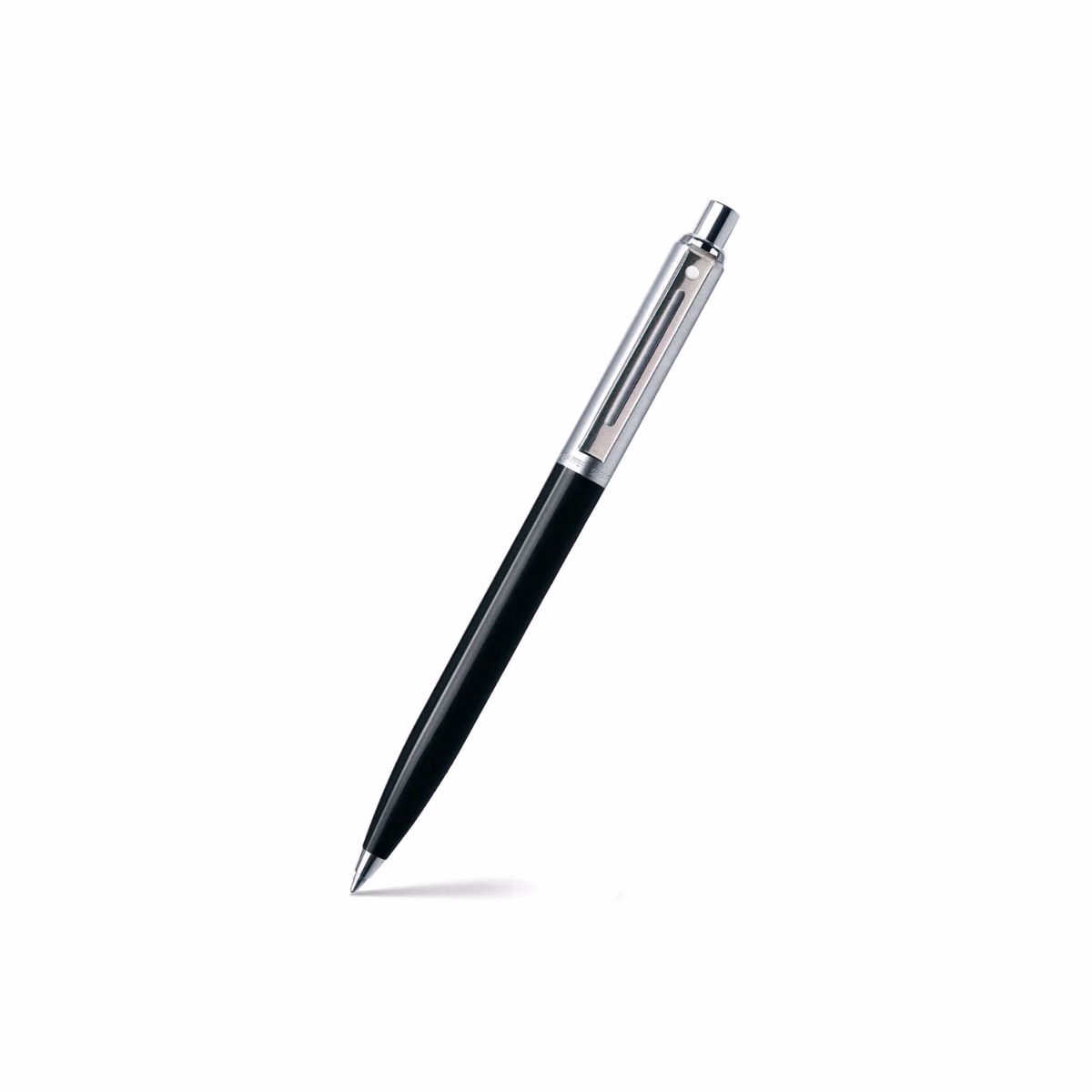 Custom Sheaffer Sentinel Black and Chrome Ballpoint Pen With Chrome Trims