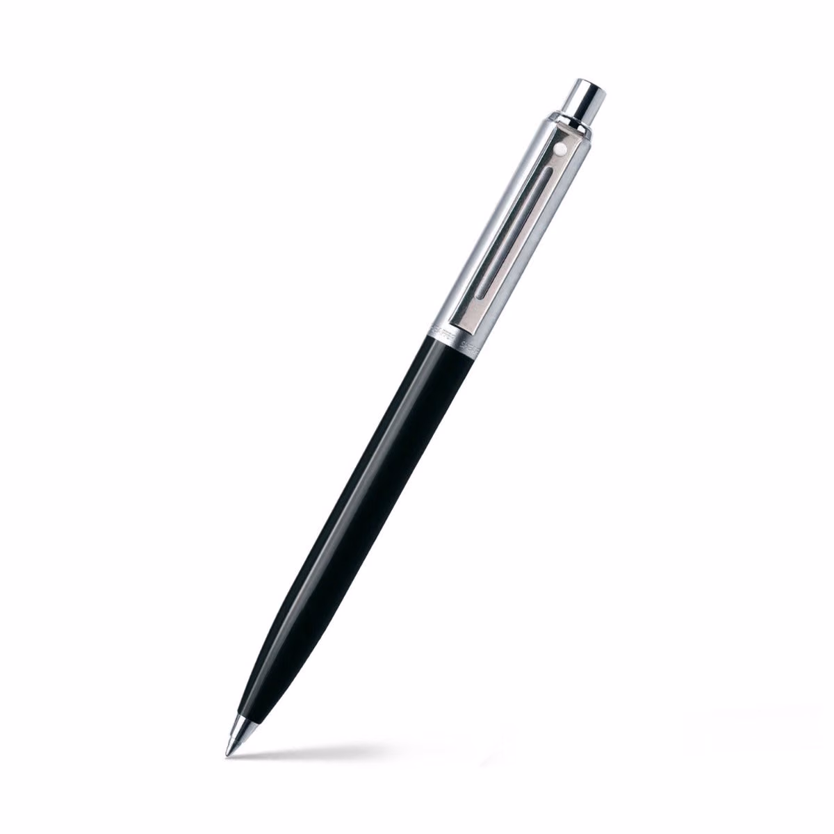 Custom Sheaffer Sentinel Black and Chrome Ballpoint Pen With Chrome Trims