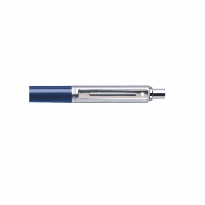 Custom Sheaffer Sentinel Blue and Chrome Ballpoint Pen With Chrome Trims