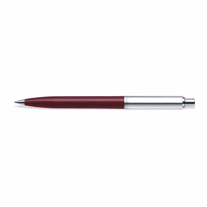 Custom Sheaffer Sentinel Burgandy and Chrome Ballpoint Pen With Chrome Trims