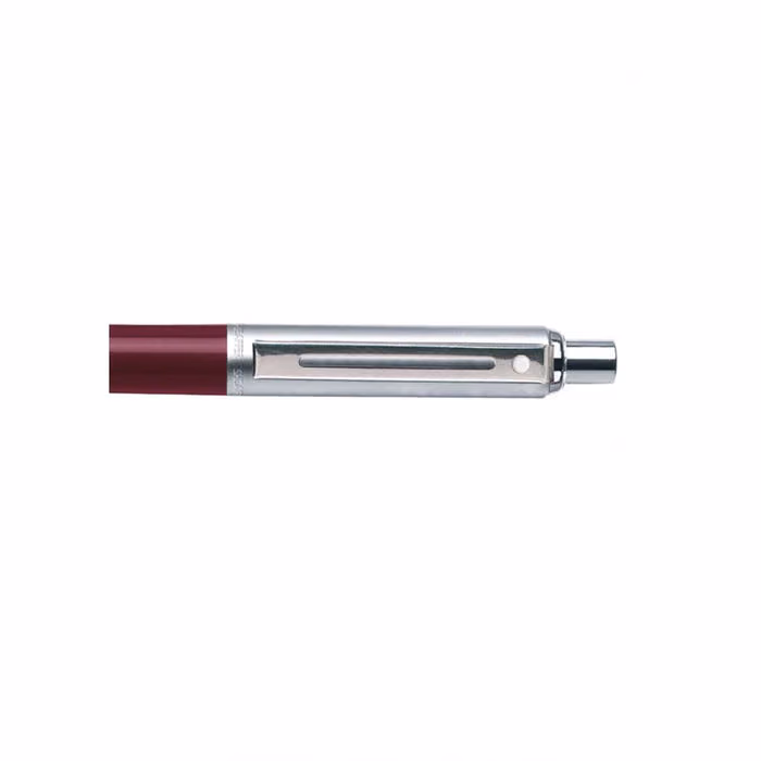 Custom Sheaffer Sentinel Burgandy and Chrome Ballpoint Pen With Chrome Trims