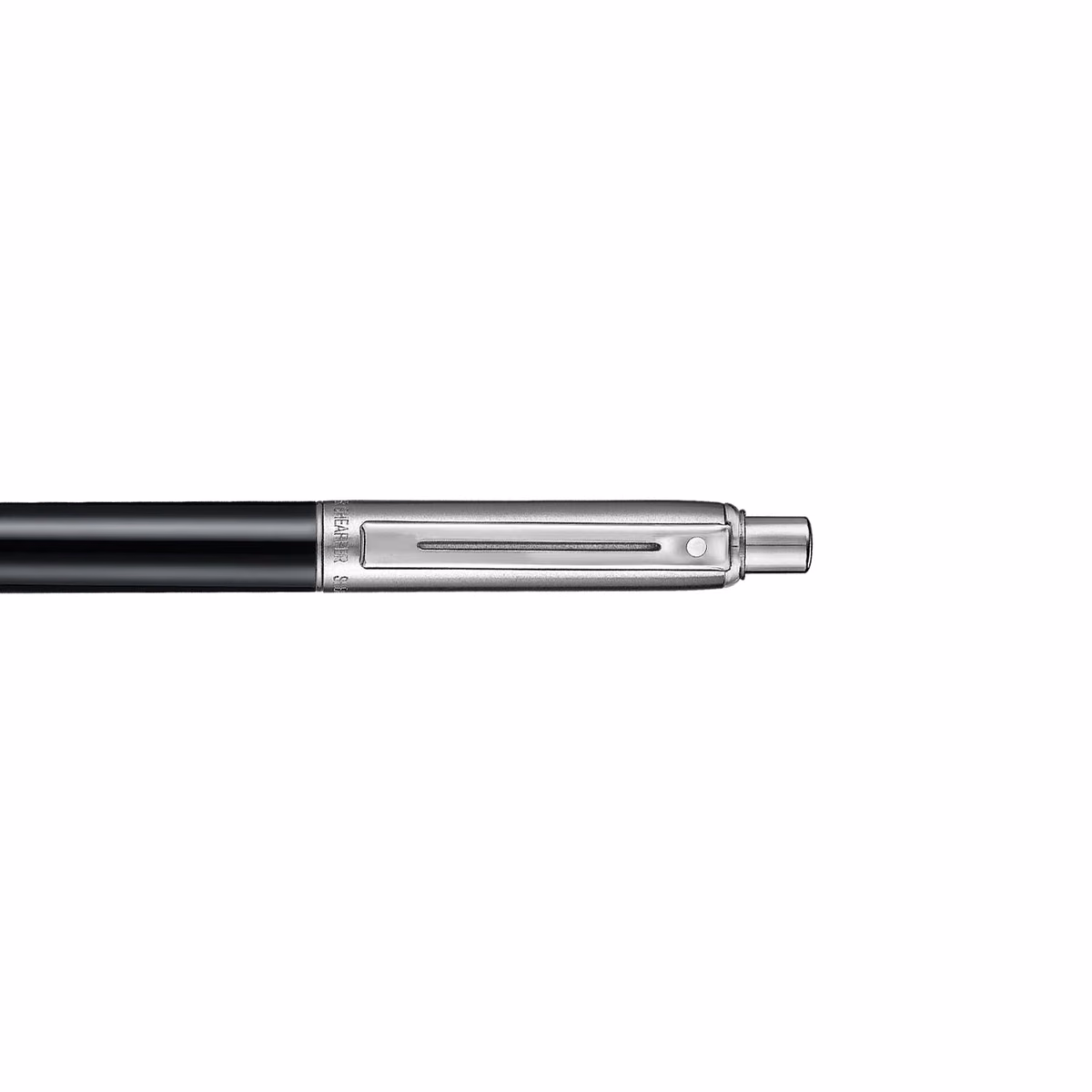 Custom Sheaffer Sentinel Metal 332 Glossy Black Barrel and Brushed Chrome Ballpoint Pen with Chrome Trims