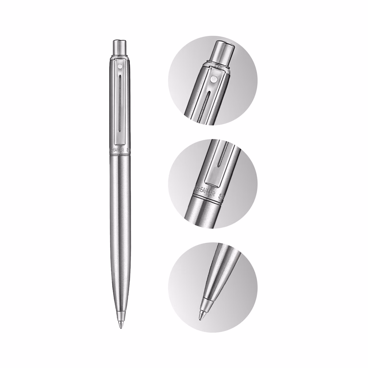Custom Sheaffer Sentinel Metal 330 Brushed Chrome Ballpoint Pen with Chrome Trims