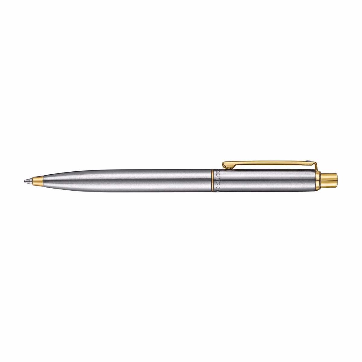 Custom Sheaffer Sentinel Metal 333 Brushed Chrome Ballpoint Pen with Gold Trims