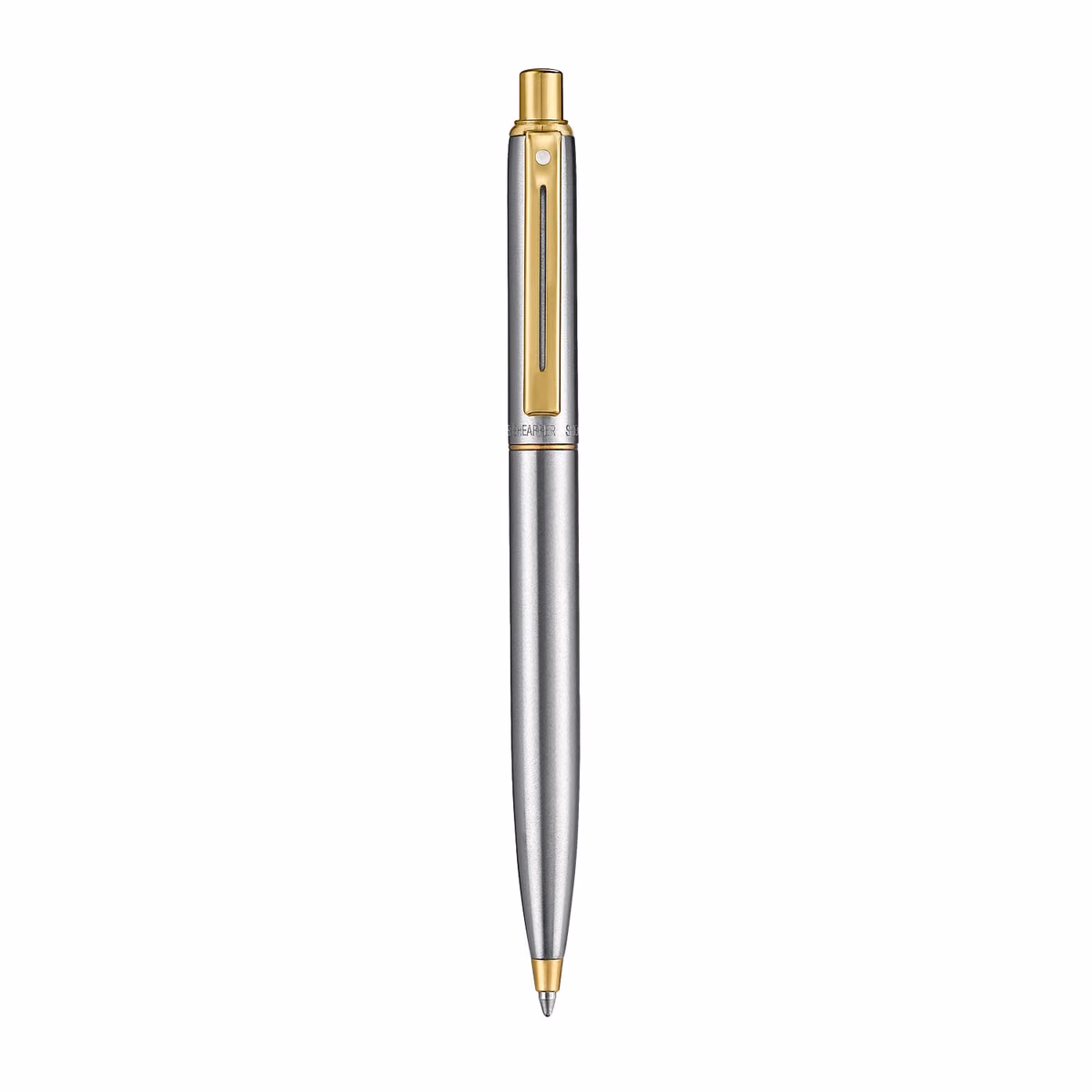Custom Sheaffer Sentinel Metal 333 Brushed Chrome Ballpoint Pen with Gold Trims