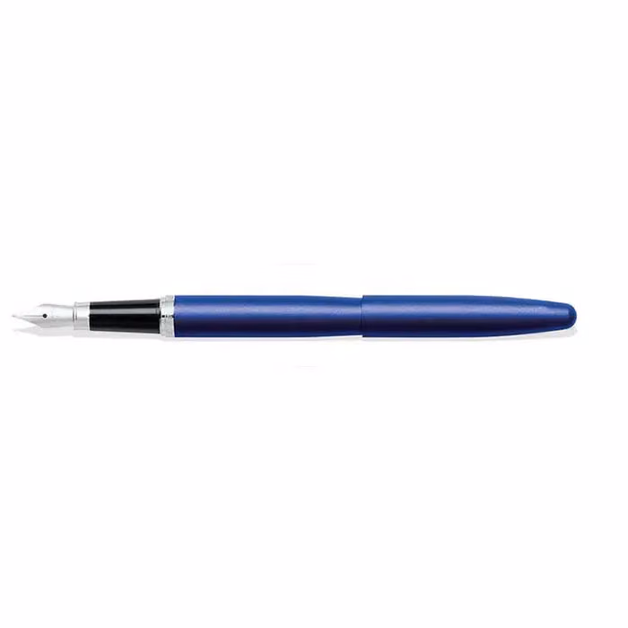 Custom Sheaffer VFM Neon Blue Fountain Pen With Chrome Trims - Medium
