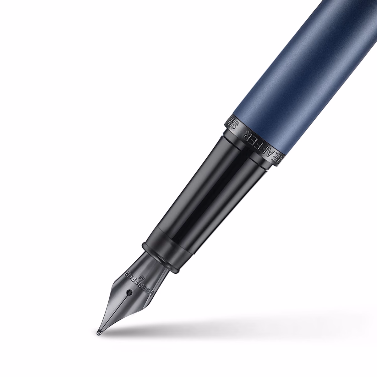 Custom Sheaffer VFM 9429 Matte Blue Fountain Pen with Matte Black Trims