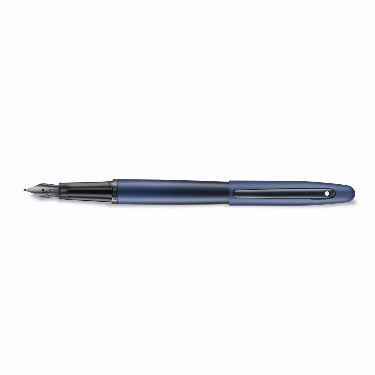 Custom Sheaffer VFM 9429 Matte Blue Fountain Pen with Matte Black Trims