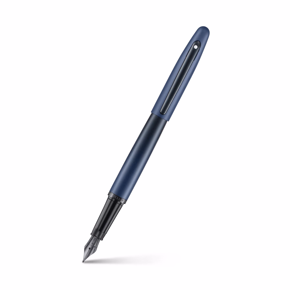Custom Sheaffer VFM 9429 Matte Blue Fountain Pen with Matte Black Trims