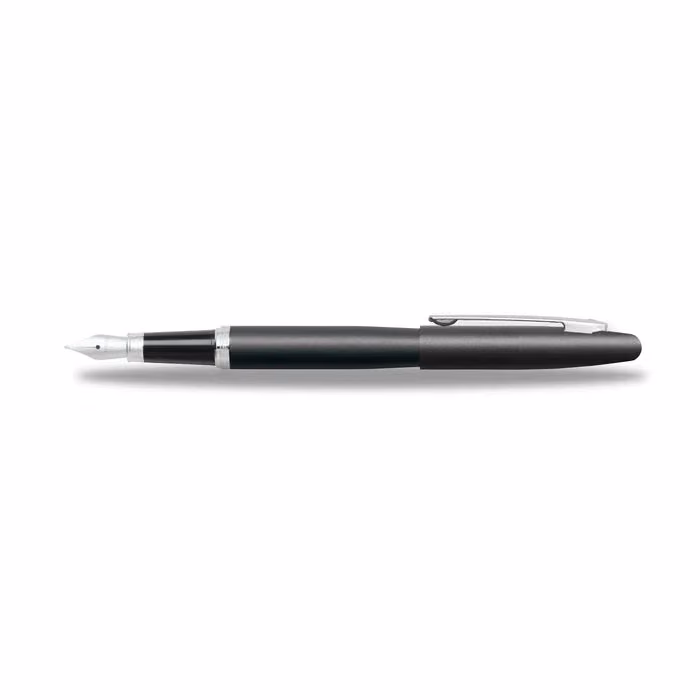 Custom Sheaffer VFM Matte Black Fountain Pen With Chrome Trims - Fine