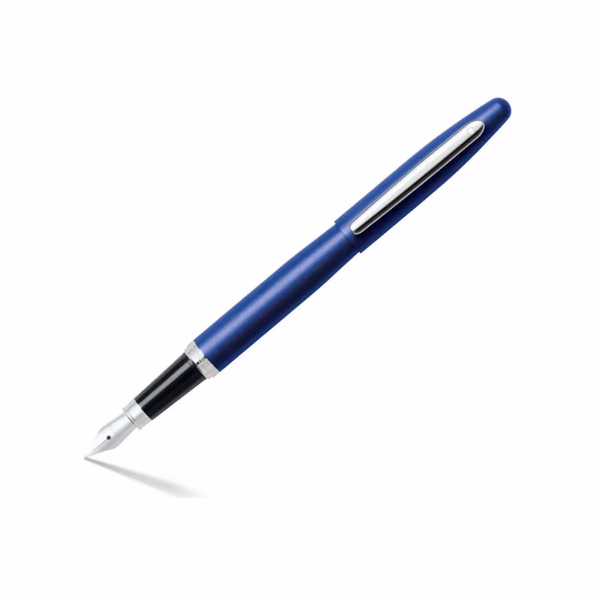 Custom Sheaffer VFM Neon Blue Fountain Pen With Chrome Trims - Fine