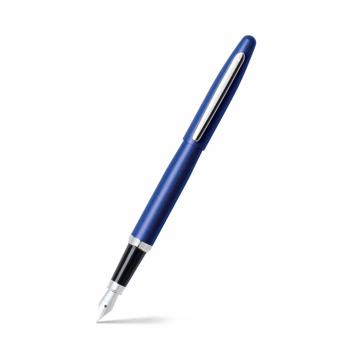 Custom Sheaffer VFM Neon Blue Fountain Pen With Chrome Trims - Fine