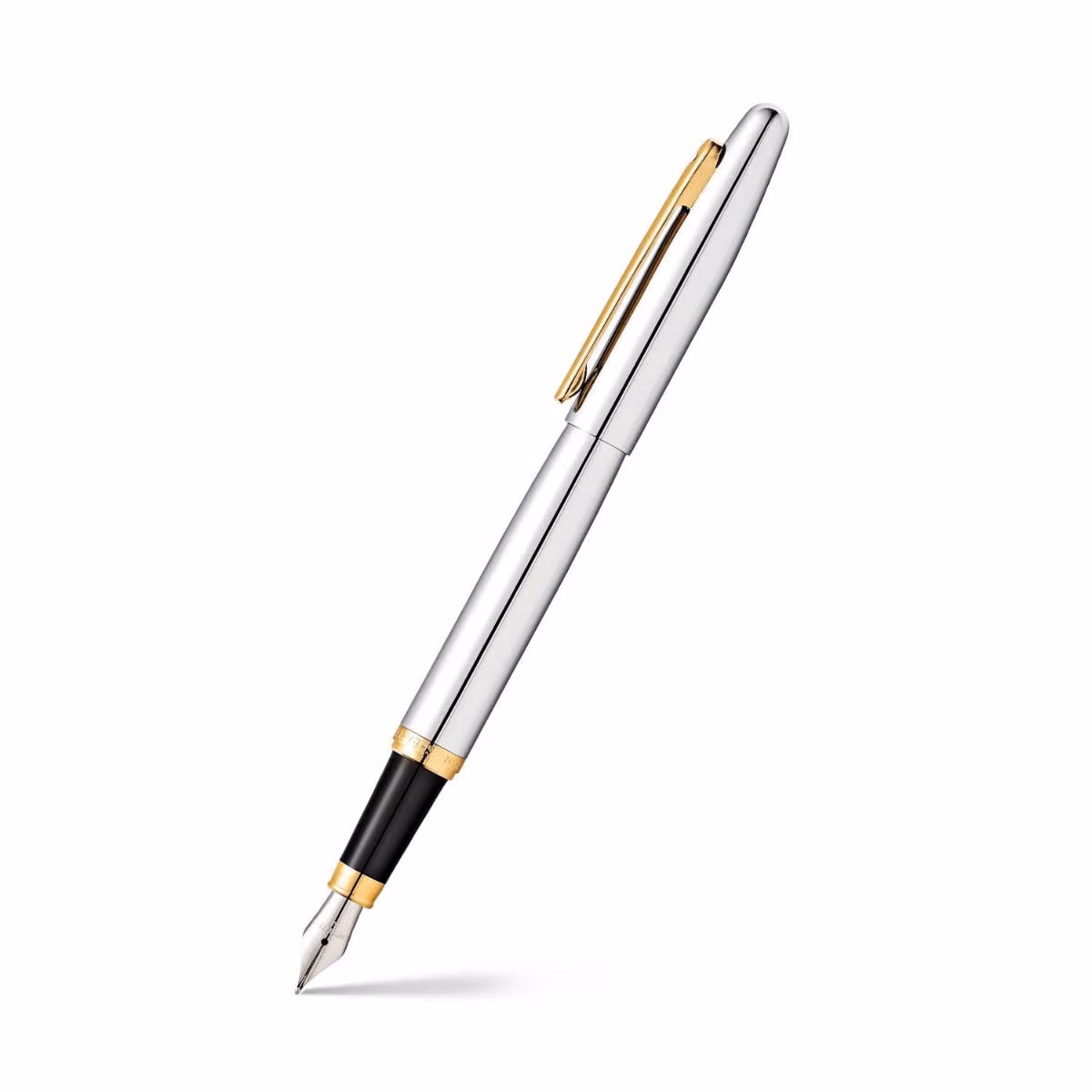 Custom Sheaffer VFM Polished Chrome Fountain Pen With Gold Trims - Fine