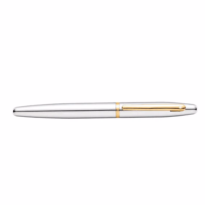 Custom Sheaffer VFM Polished Chrome Rollerball Pen With Gold Trims