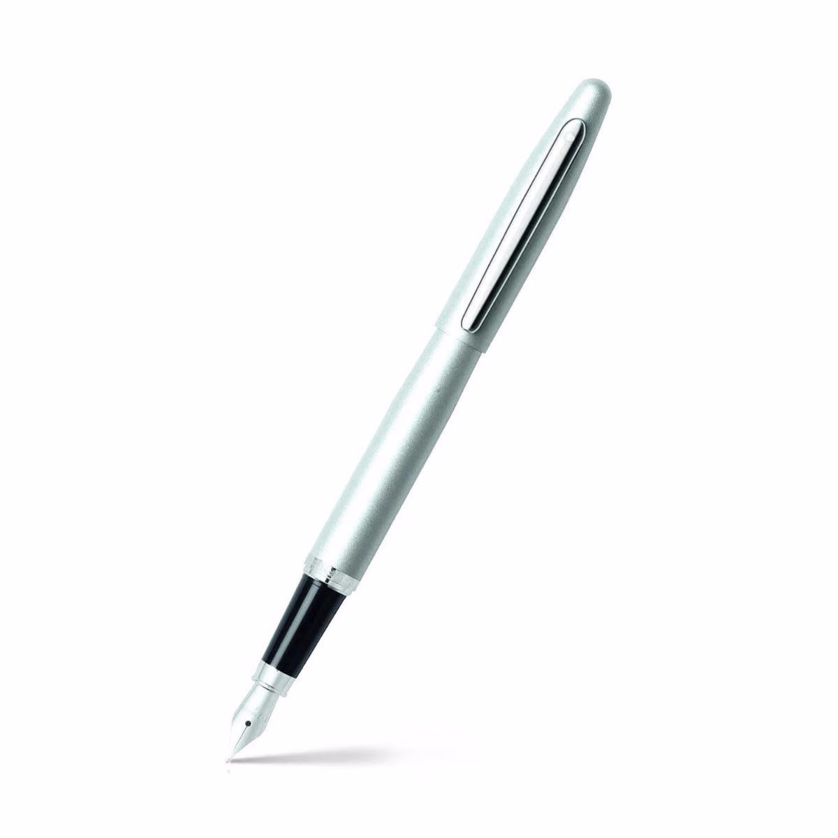 Custom Sheaffer VFM Strobe Silver Fountain Pen With Chrome Trims - Fine