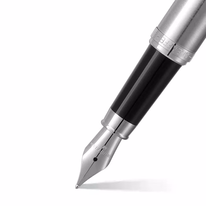 Custom Sheaffer VFM 9426 Brushed Chrome Fountain Pen With Chrome Trim - Medium
