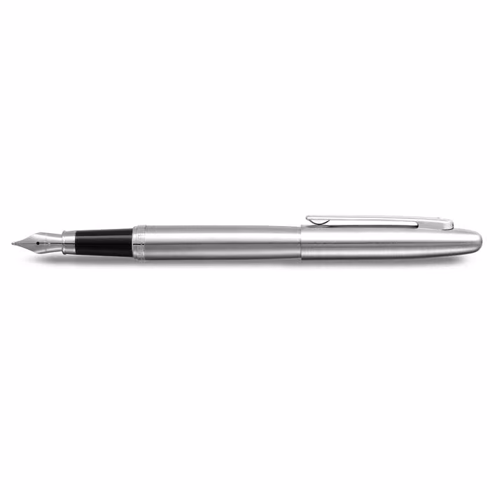 Custom Sheaffer VFM 9426 Brushed Chrome Fountain Pen With Chrome Trim - Medium
