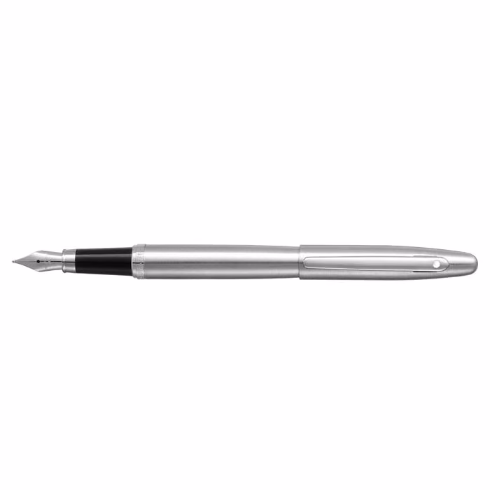 Custom Sheaffer VFM 9426 Brushed Chrome Fountain Pen With Chrome Trim - Medium