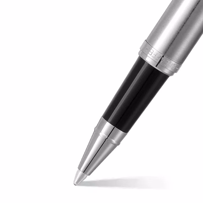 Custom Sheaffer VFM 9426 Brushed Chrome Rollerball Pen With Chrome Trim