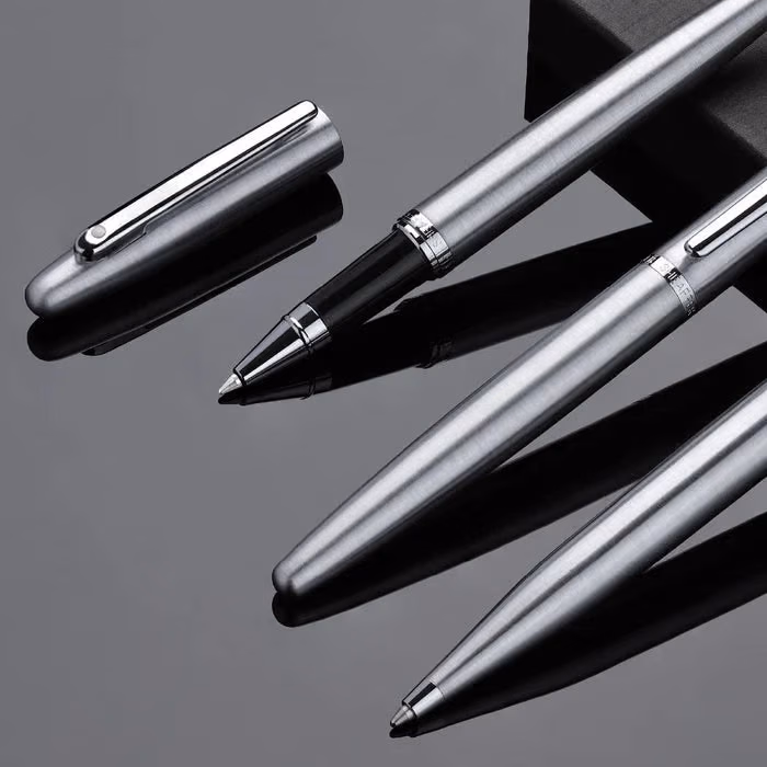 Custom Sheaffer VFM 9426 Brushed Chrome Rollerball Pen With Chrome Trim